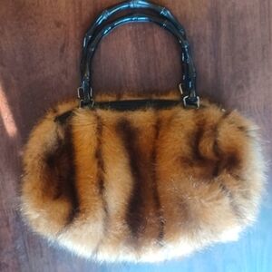 Vintage Faux Fur Animal Print Handbag